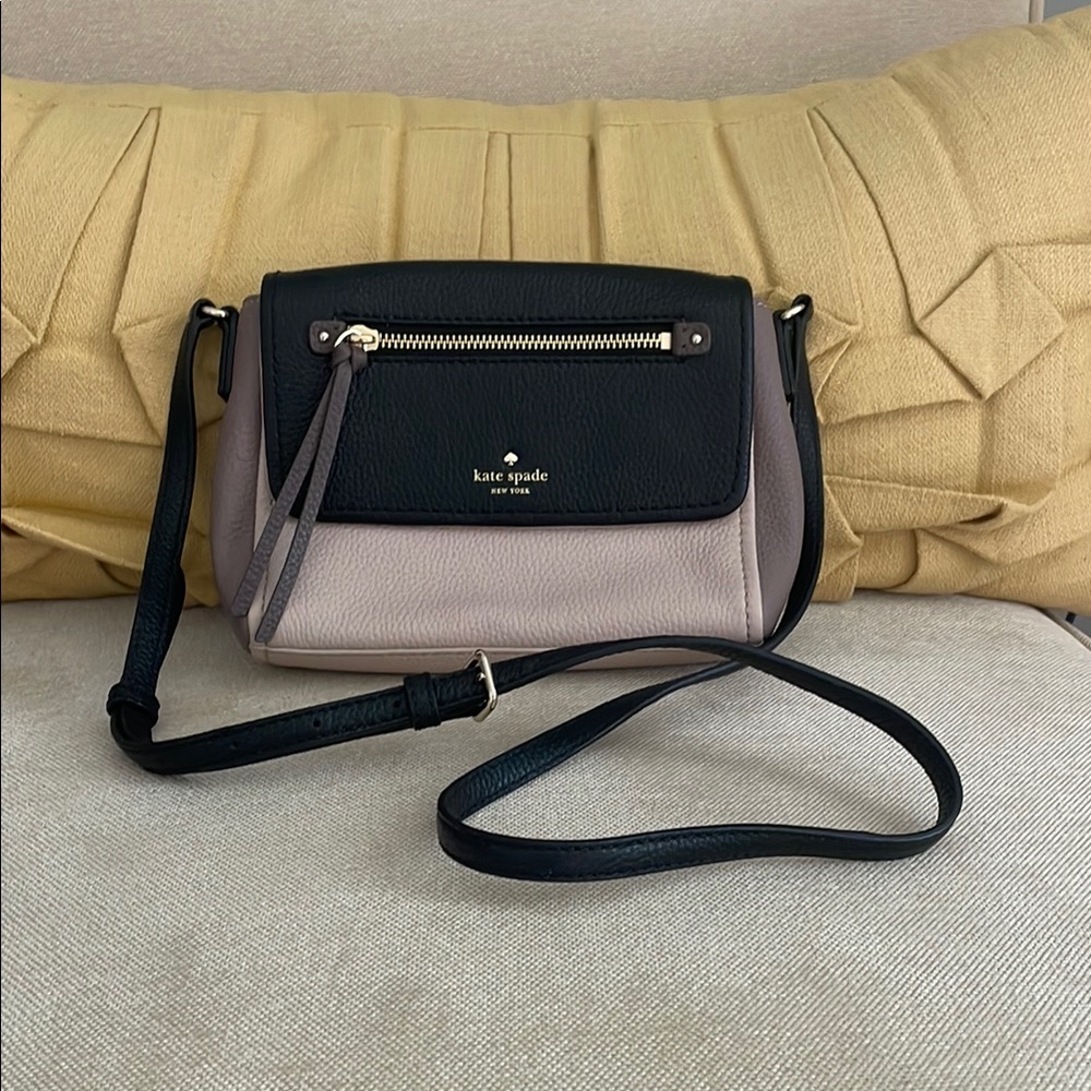 Kate Spade Black and Taupe Crossbody Bag